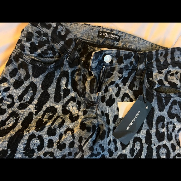 Leopard Print sz 38 Euro Dolce & Gabbana Runway Jeans - Picture 2 of 11